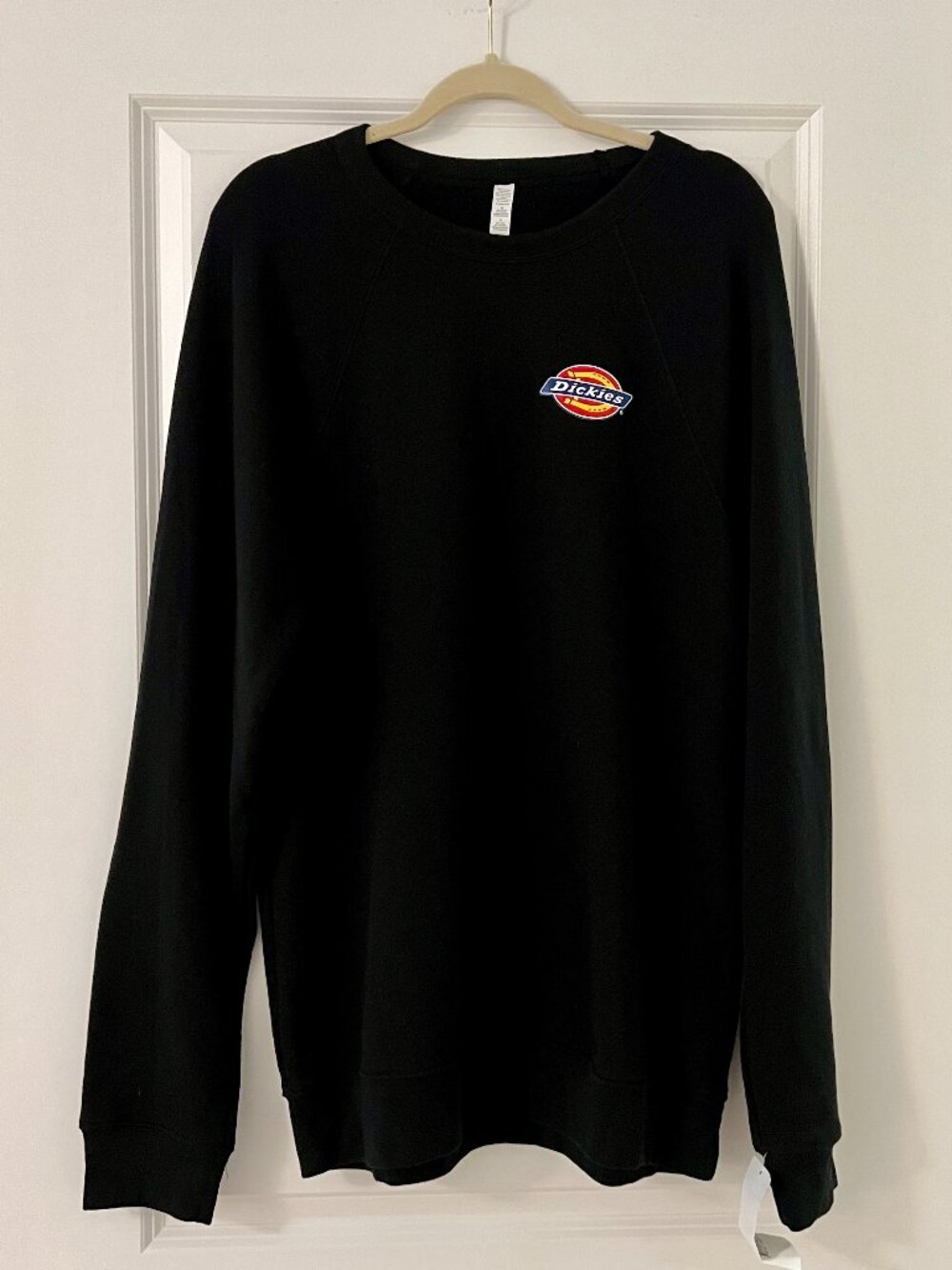 Dickies Black Tunic Length Ragland Sleeve Sweatshirt, NEW